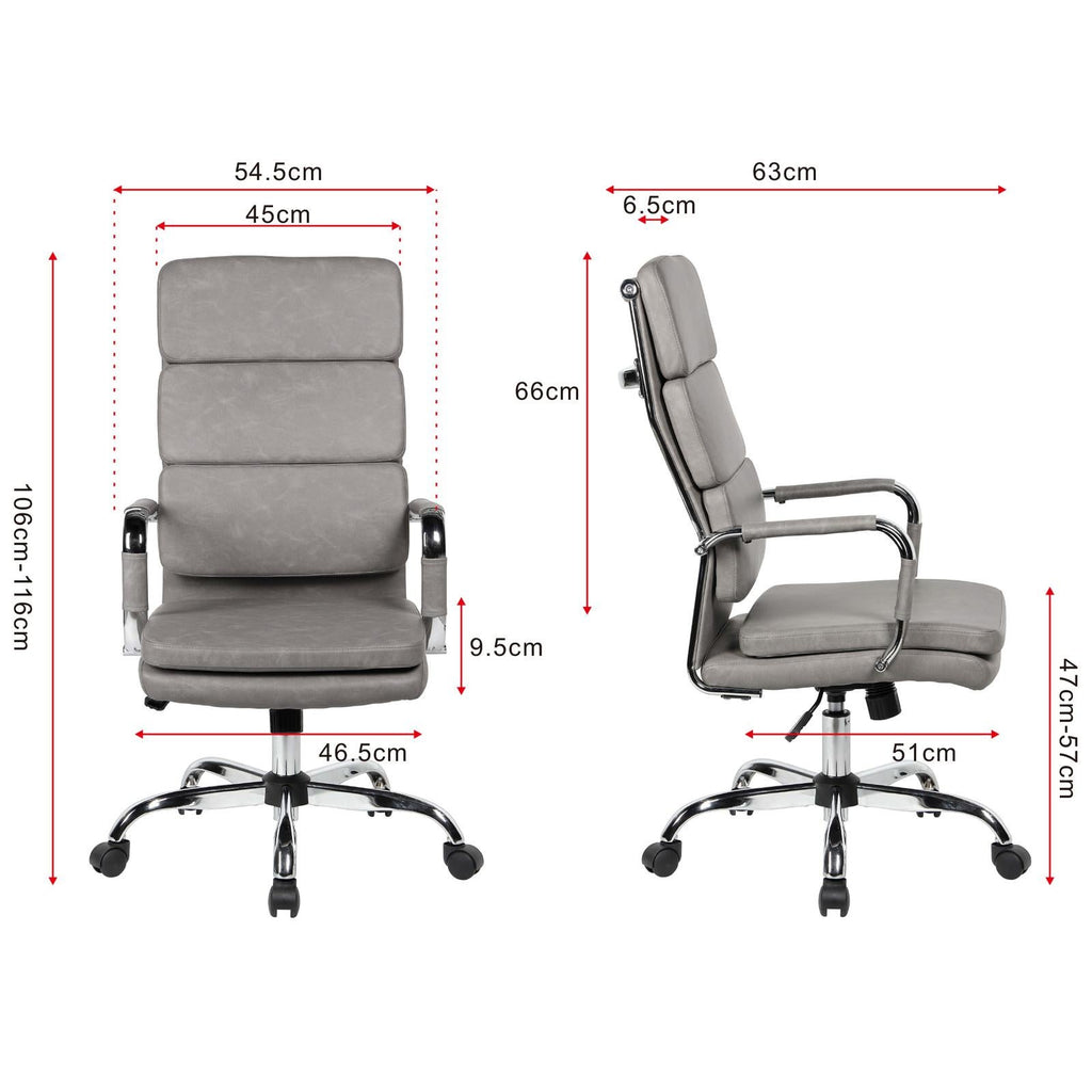 Gorilla Office-Eames Royal Replica Standard Office Chair High Back Light Grey