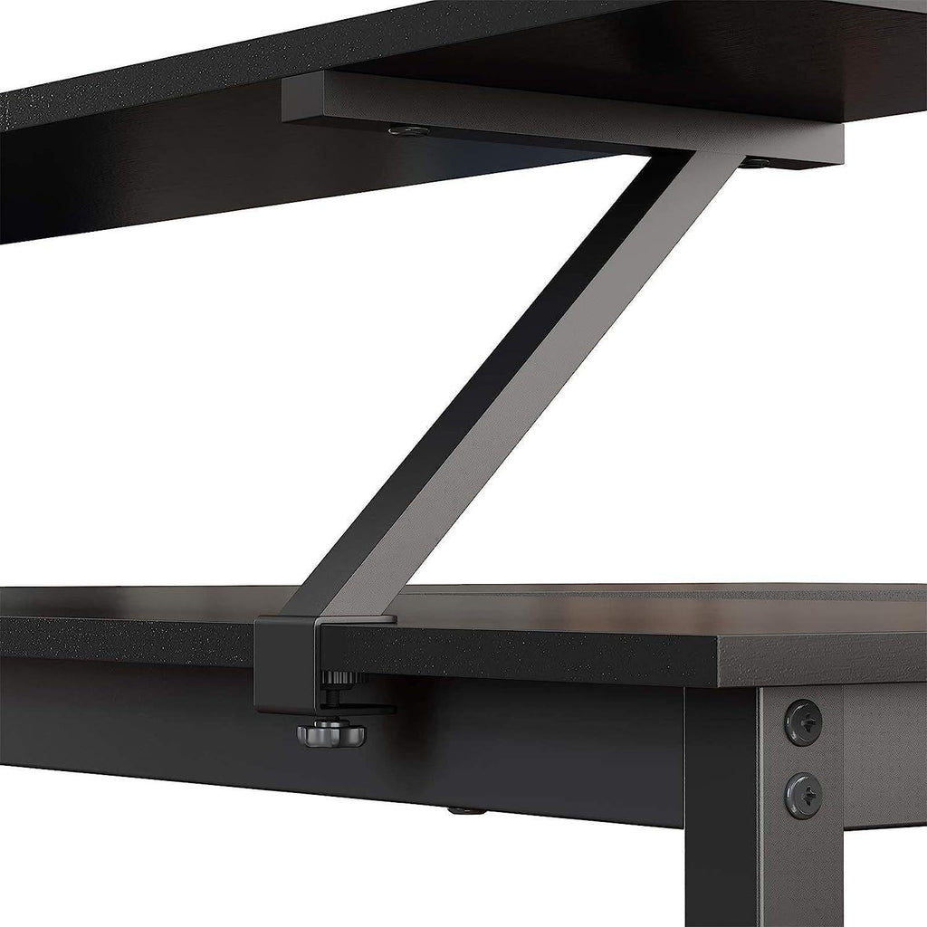 Vasagle L-Shaped Computer Desk with Monitor Stand - Black
