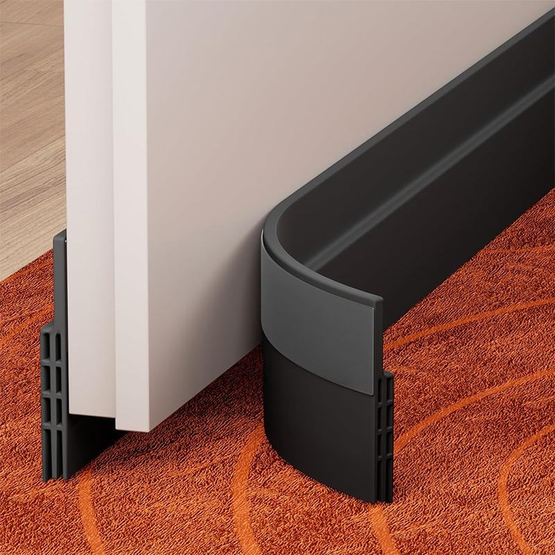 4 Pack Under Door Draft Stopper - Black
