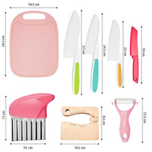 Load image into Gallery viewer, 8 Pcs Plastic Kitchen Knife Set for Kids - Pink