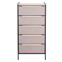 Load image into Gallery viewer, Fraser Country 5 Drawer Byra Dresser - Light Grey &amp; Black