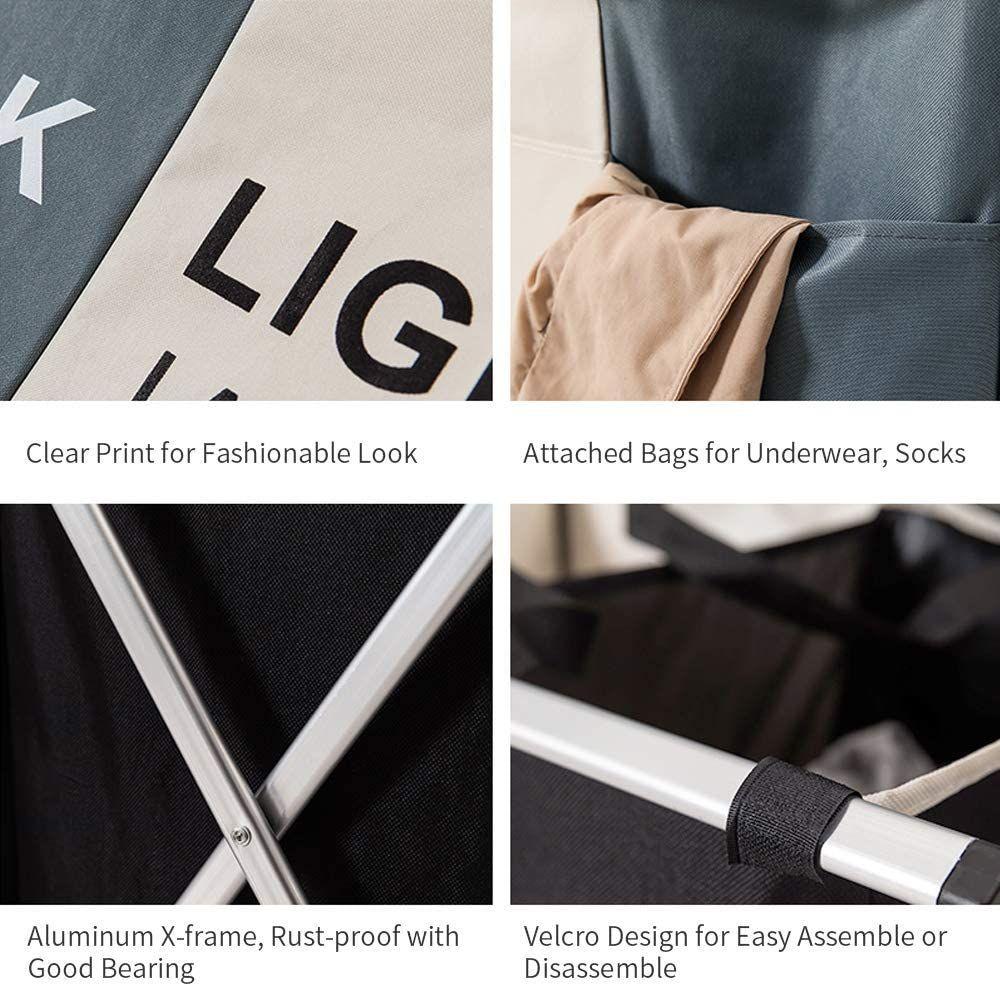 Triple Folding Fabric Laundry Basket