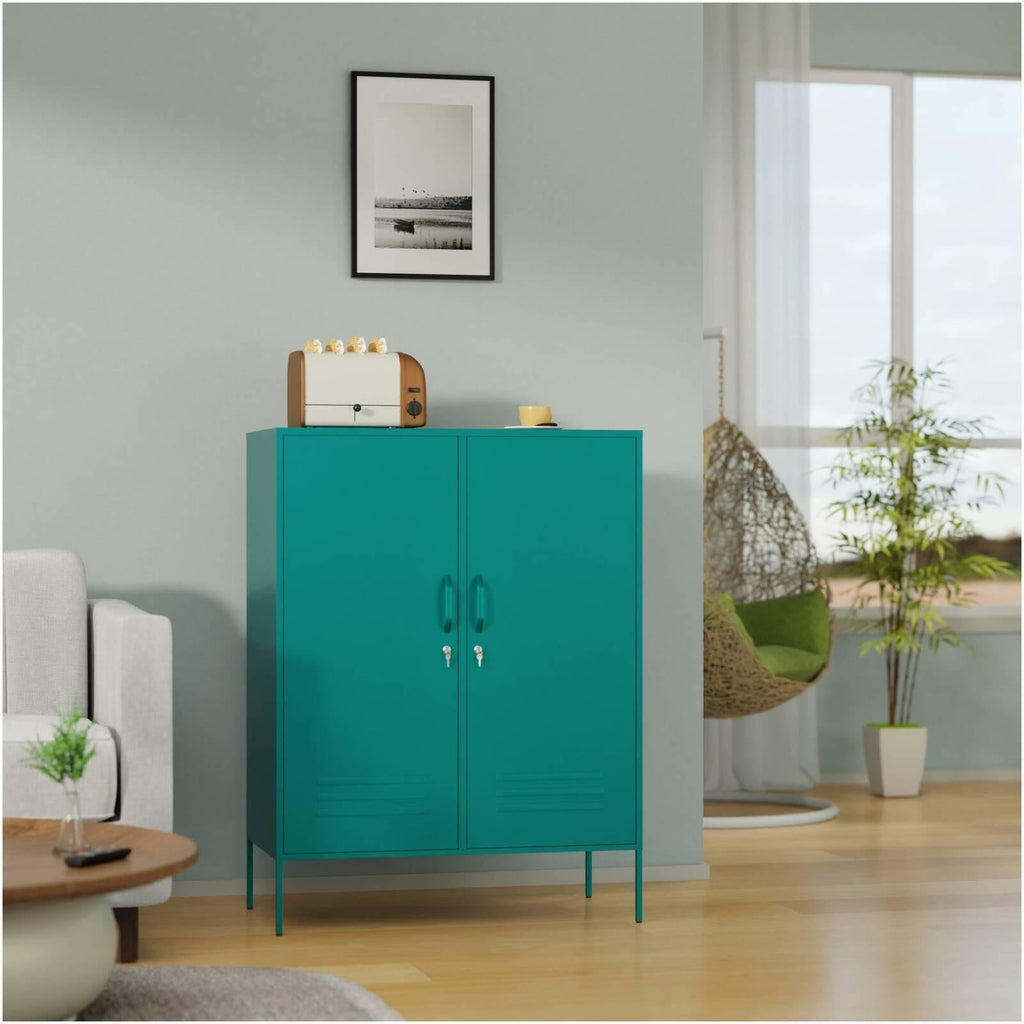 Fraser Country Milan Metal Side Cabinet - Teal