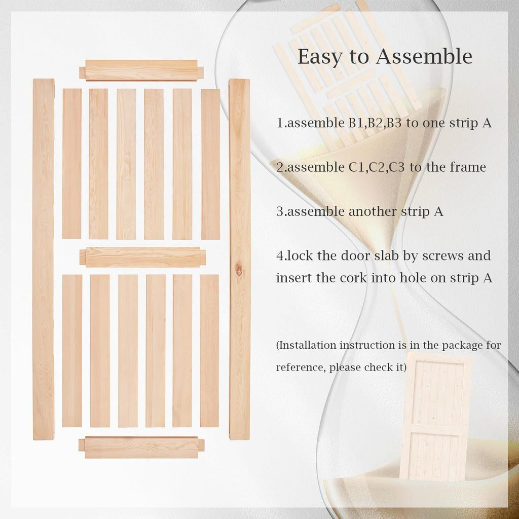 Fraser Country Wood Barn Door with Installation Hardware Kit