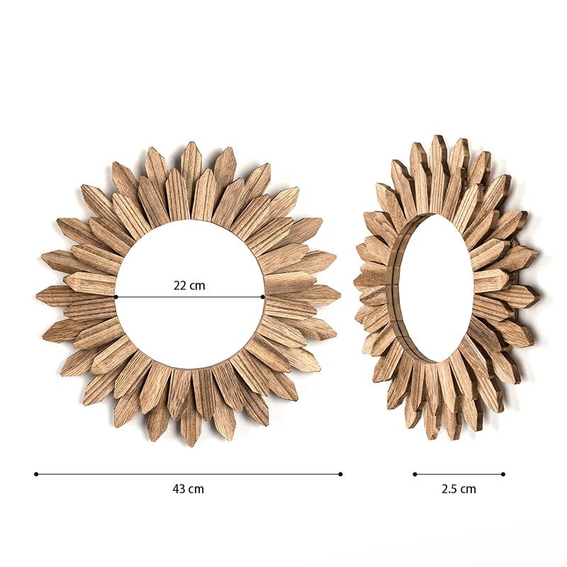 COMFEYA 43cm Rustic Wood Wall Mirror