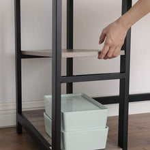 Load image into Gallery viewer, Vasagle L-Shaped Computer Desk with Shelves - Greige+Black