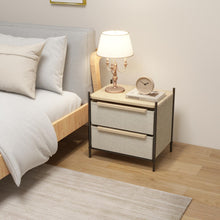 Load image into Gallery viewer, Fraser Country 2 Drawer Byra Nightstand - Light Grey &amp; Black