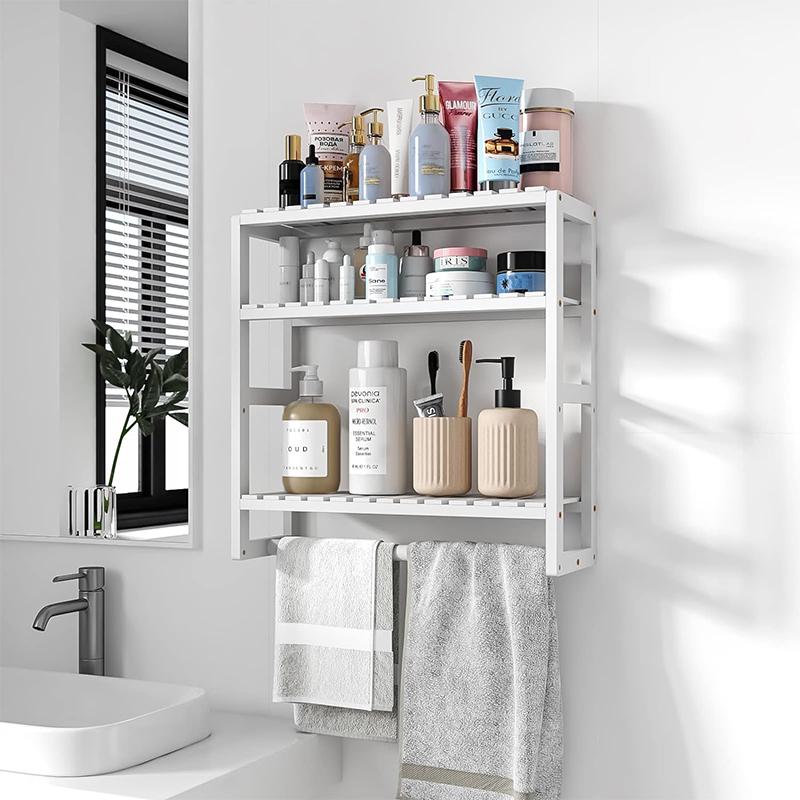 STORFEX 3-Tier Adjustable Bathroom Floating Organizer - White