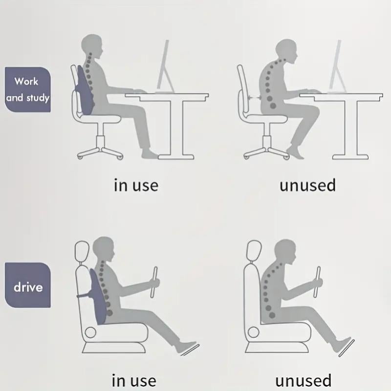 COMFEYA Memory Foam Lumbar Support Pillow - Black