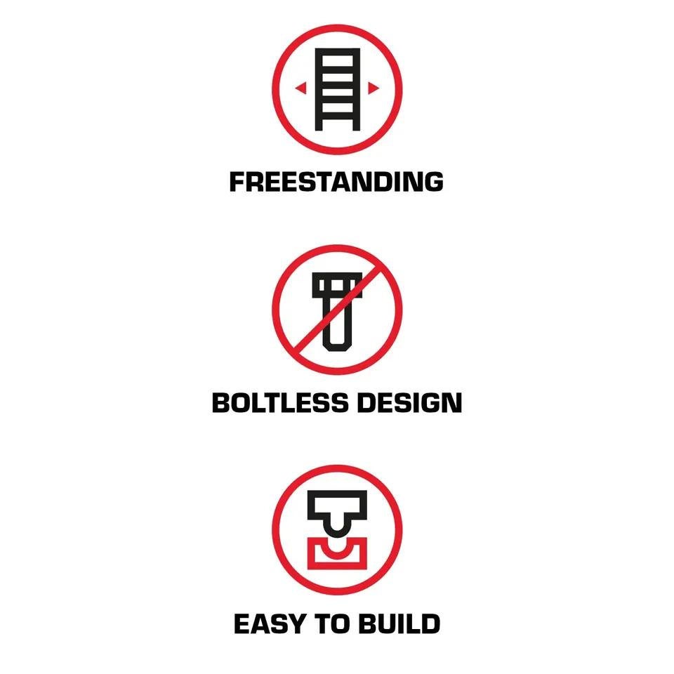 5-Tier Adjustable Boltless Garage Shelving Unit - 90x40x180cm