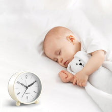 Load image into Gallery viewer, Non-Ticking Clock with Night Light - White