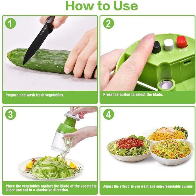 5-In-1 Handheld Vegetable Slicer - Green