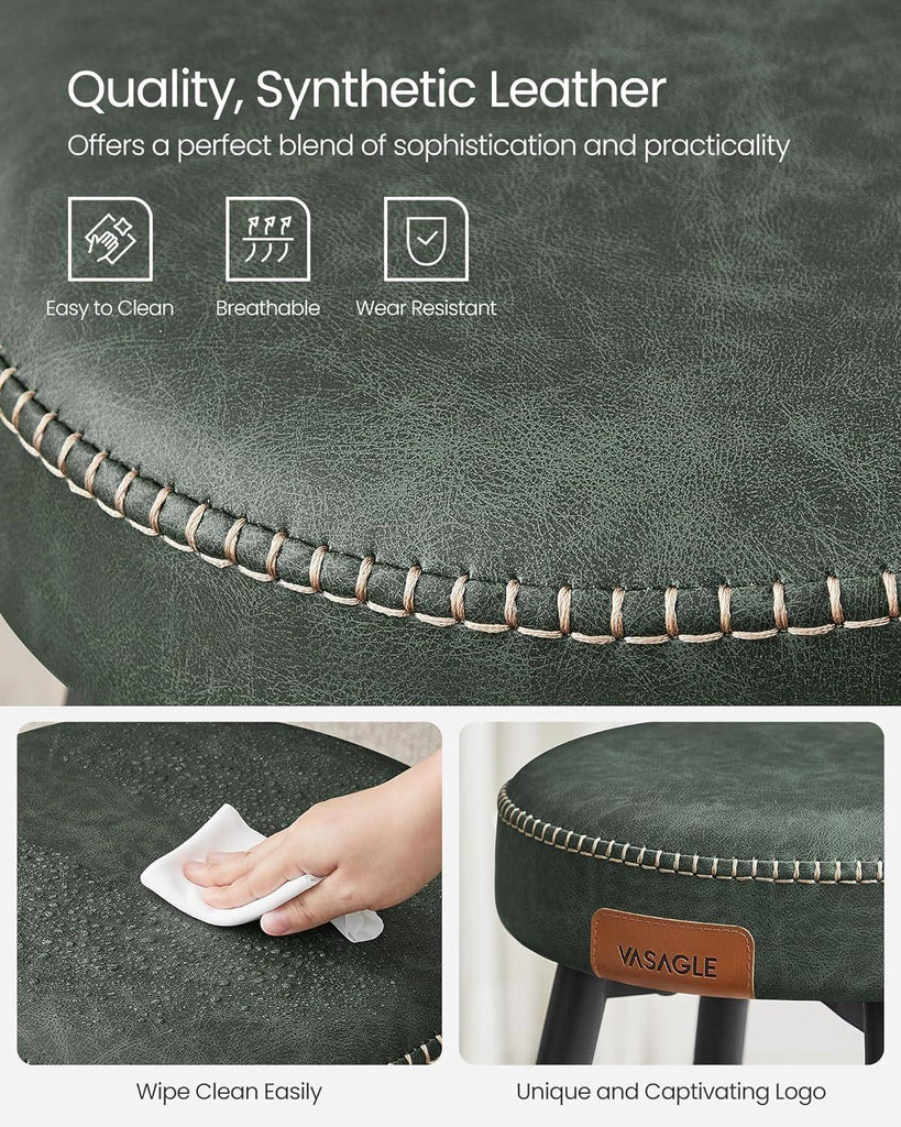 VASAGLE Ekho Collection Bar Stools Set of 2 - Forest Green