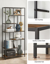 Load image into Gallery viewer, VASAGLE 6-Tier Bookshelf - Rustic Brown