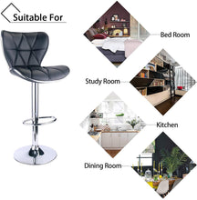 Load image into Gallery viewer, Fraser Country Adjustable Swivel High Back PU Leather Bar Stool (2/Pack) - Black
