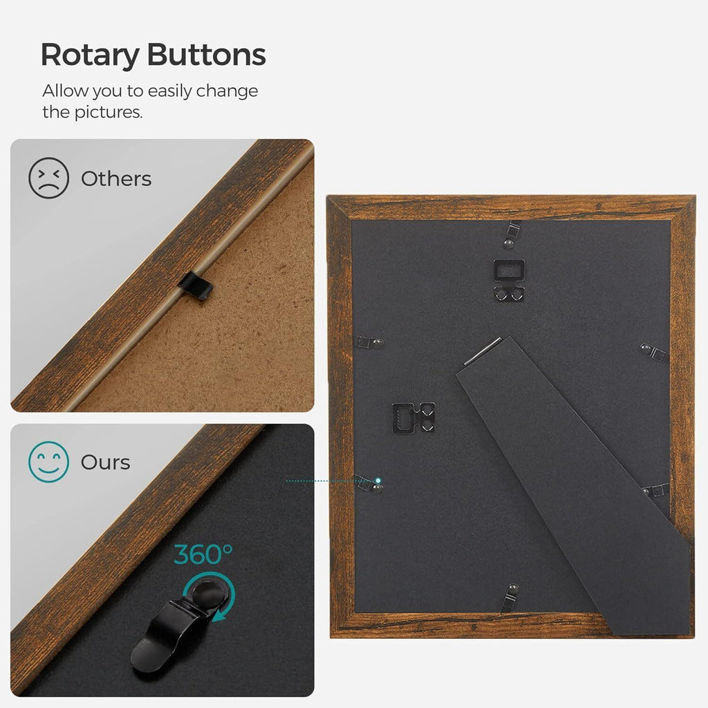 SONGMICS Collage Picture Frames (Pack of 10) - Rustic Brown