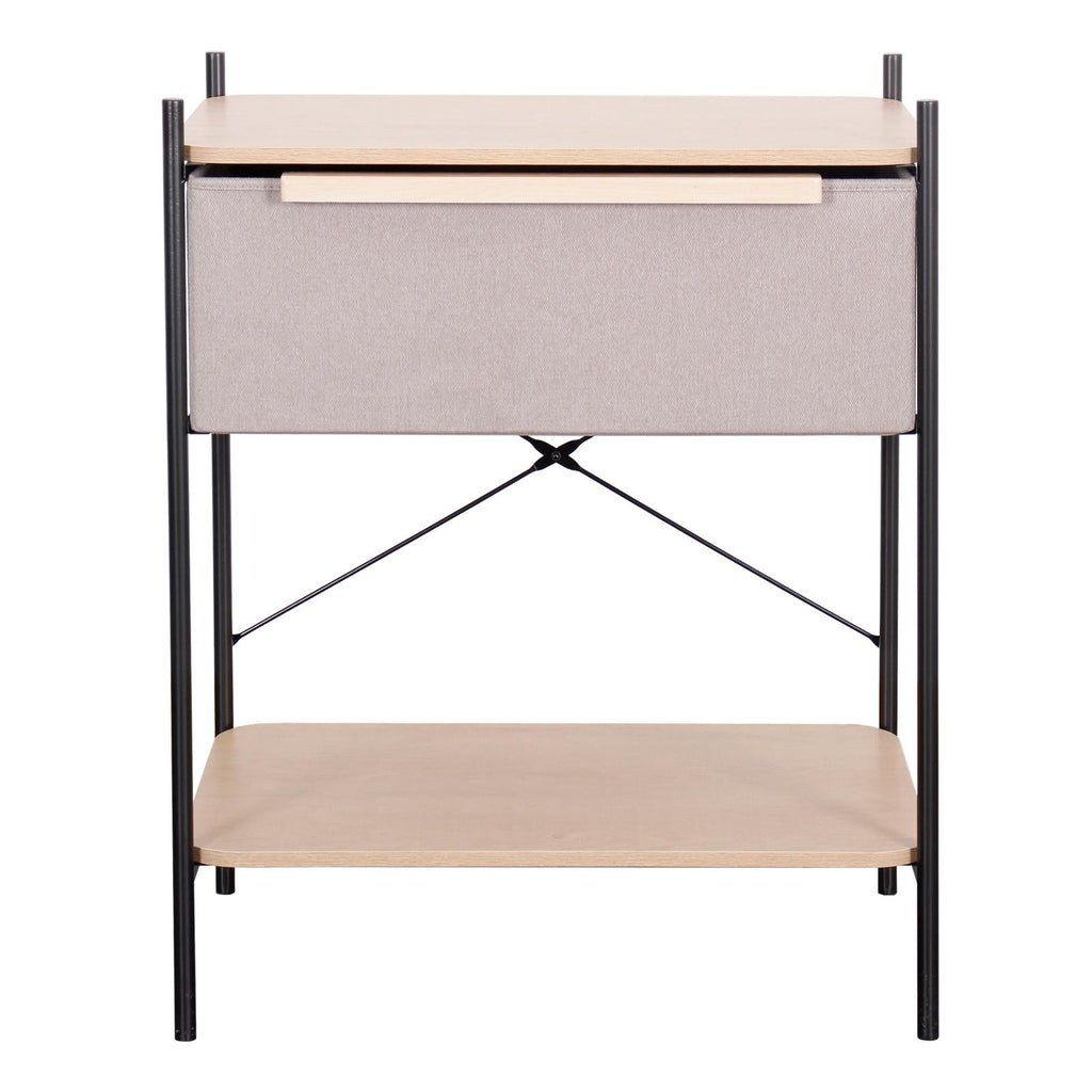 Fraser Country 1 Drawer Byra Nightstand - Light Grey & Black