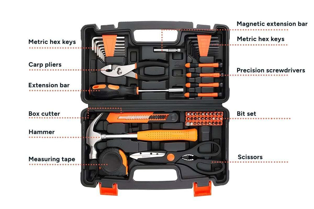57 Piece Portable Household Tool Kit - Essentials For You