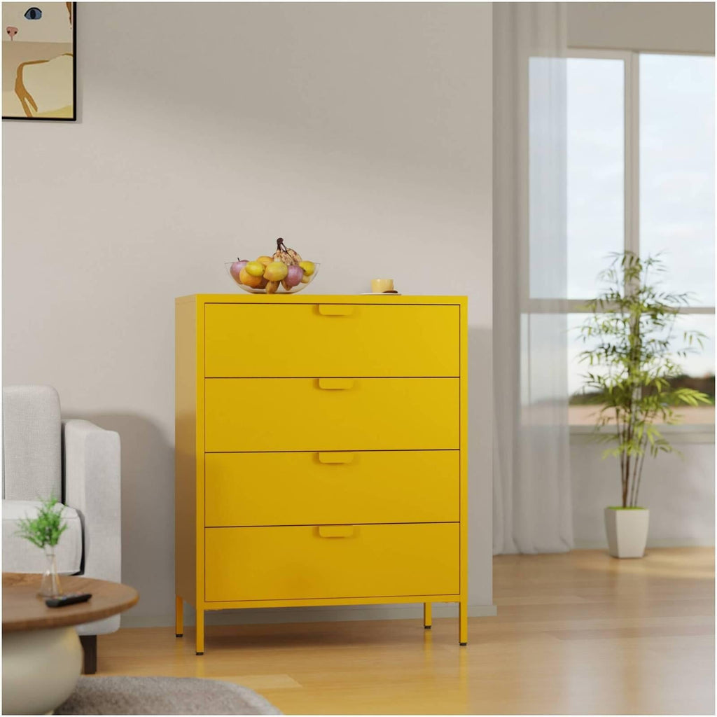 Fraser Country: Milan Metal Storage 4 Drawers - Yellow