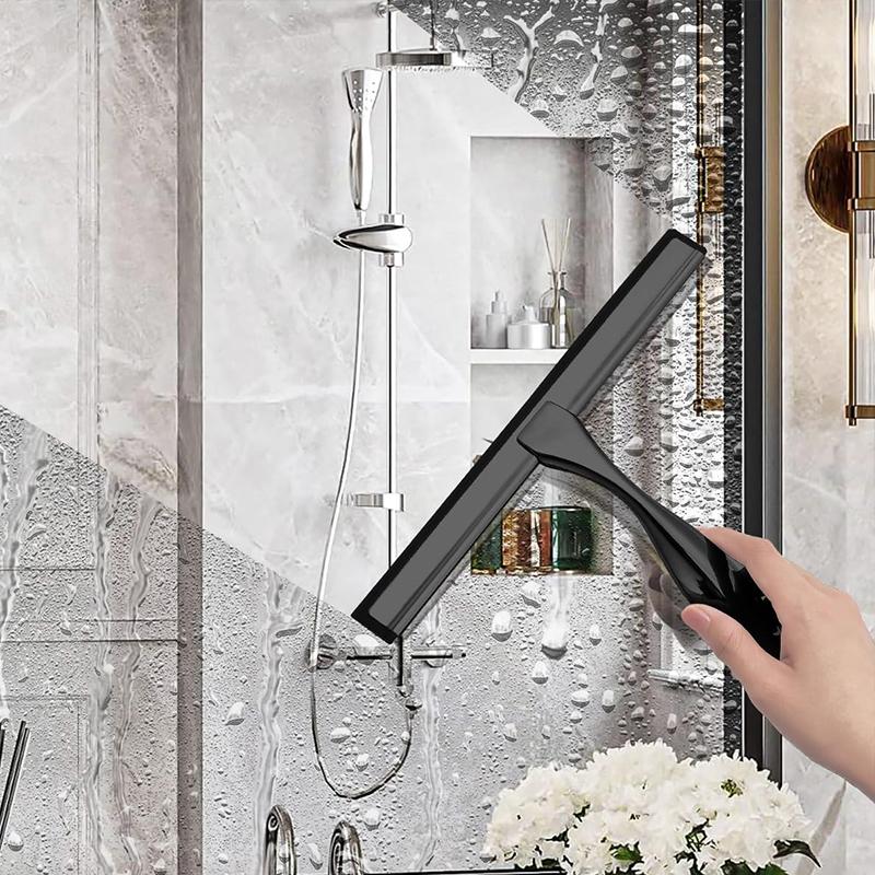 CLEANFOK Stainless Steel Shower Wiper - Black