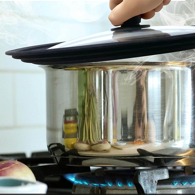 OZZYCOOK Universal Lid for Pots, Pans, and Skillets - Black