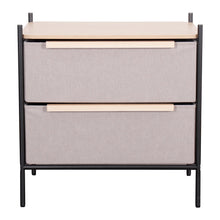 Load image into Gallery viewer, Fraser Country 2 Drawer Byra Nightstand - Light Grey &amp; Black