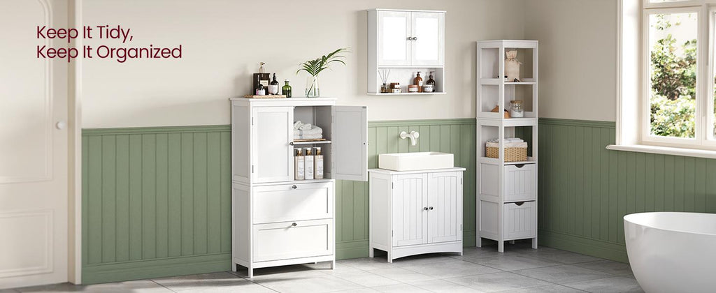 Vasagle Soglio Freestanding Bathroom Cabinet with 2 Drawers and 2 Doors