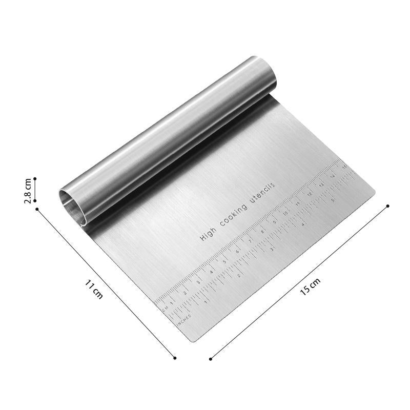 OZZYCOOK 2-Pack Dough Scraper & Cutter - Stainless Steel