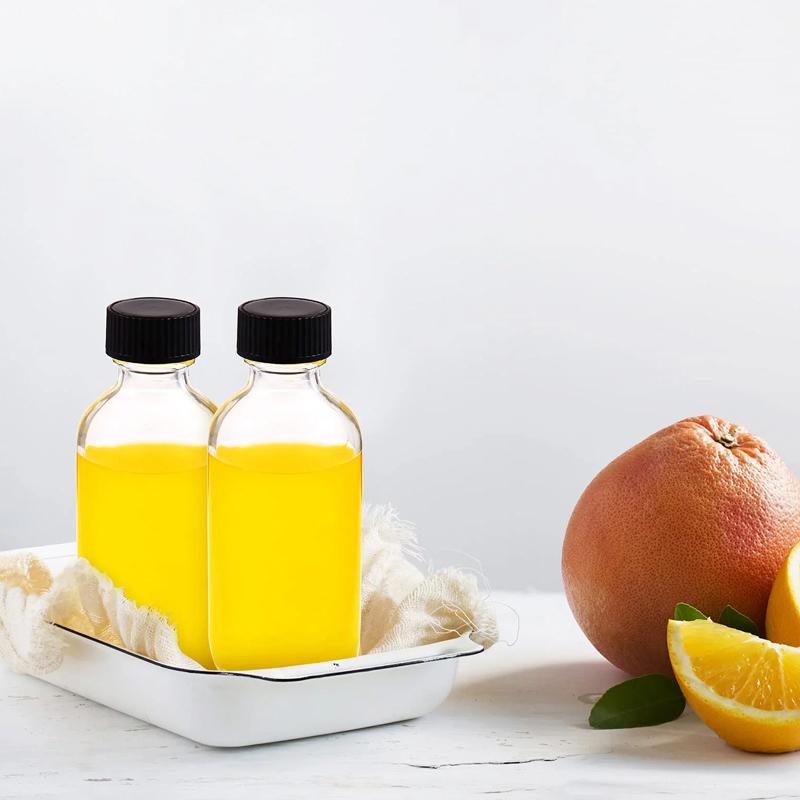 STORFEX 60ml Small Clear Glass Bottles with Lids - 12 Pack