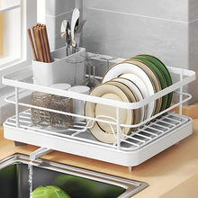Load image into Gallery viewer, STORFEX Metal Kitchen Drying Rack with Cutlery Holder - White
