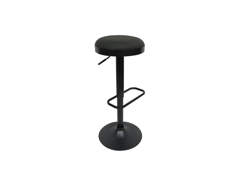 Fraser Country Set of 2 Adjustable Swivel Fabric Round Bar Stool - Black