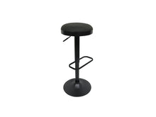 Load image into Gallery viewer, Fraser Country Set of 2 Adjustable Swivel Fabric Round Bar Stool - Black