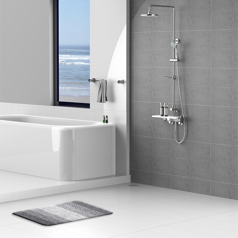 50x75cm Ultra-Absorbent Bathroom Rug - Grey