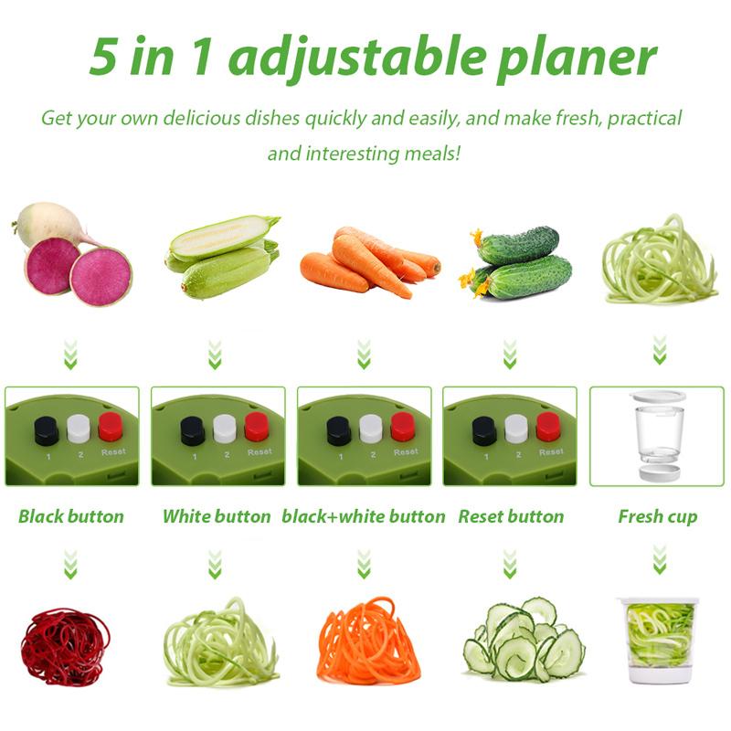 5-In-1 Handheld Vegetable Slicer - Green