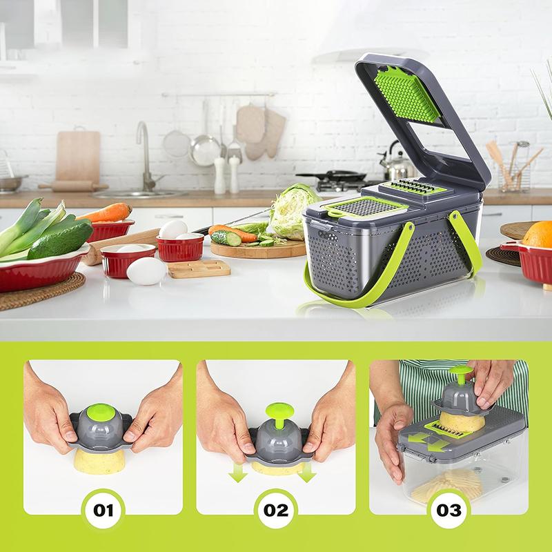 OZZYCOOK 22 in 1 Vegetable Cutter with Container