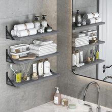 Load image into Gallery viewer, STORFEX Wooden Wall Mounted Floating Shelves - 4 Pack - Grey
