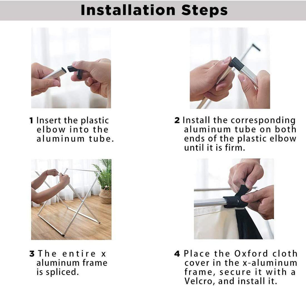 Triple Folding Fabric Laundry Basket