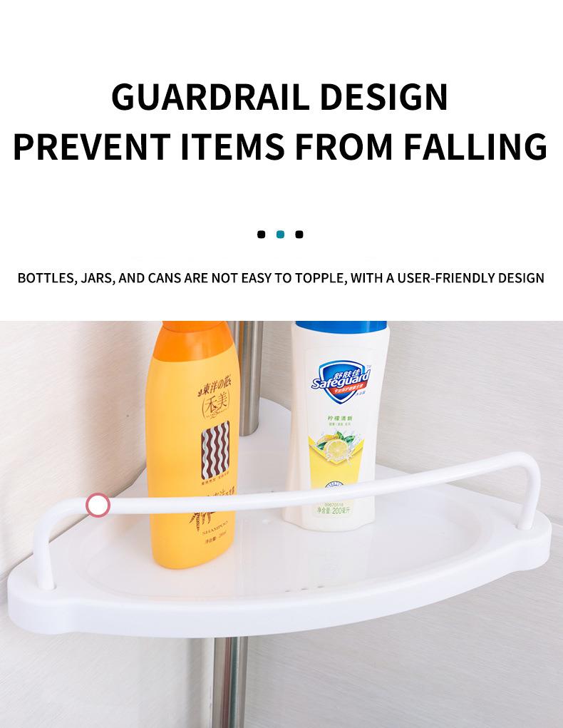 4-Tier Adjustable Telescopic Bathroom Corner Shelf