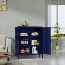 Load image into Gallery viewer, Fraser Country: Milan Metal Storage Cabinet 2 Swing Doors - Navy Blue