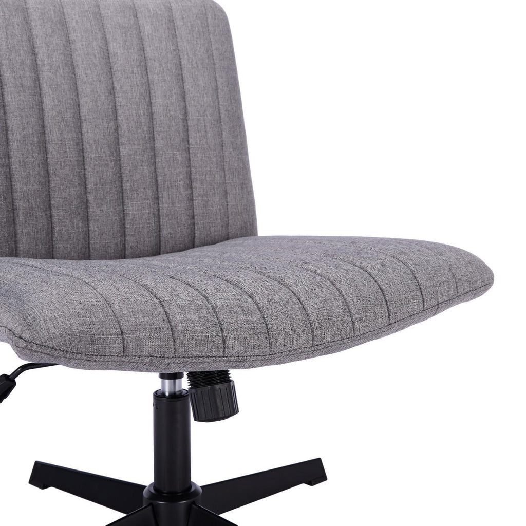 Gorilla Office- Ribbed Faux Linen Office Chair Light Grey