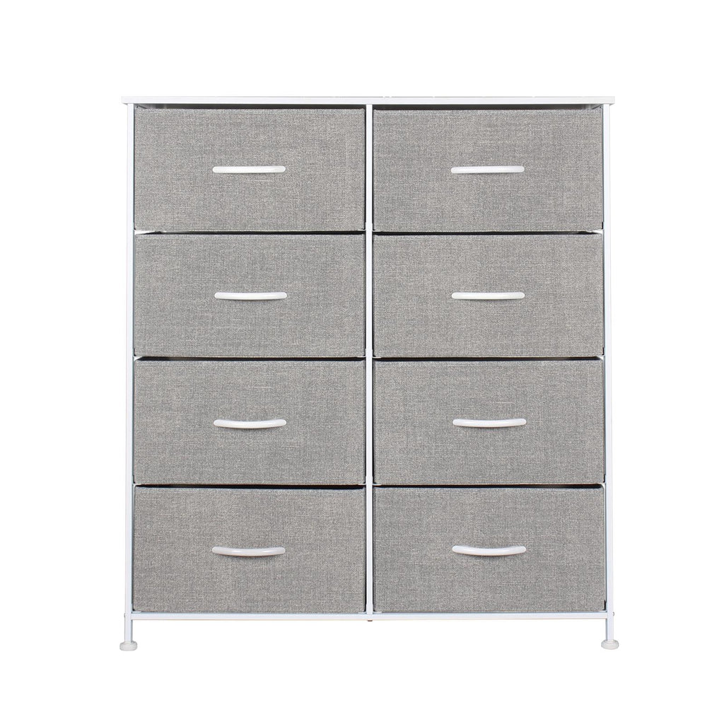Ovela: 8 Drawer Storage Chest - Light Grey & White