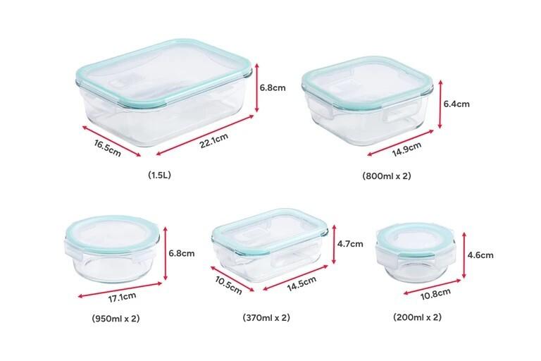 Ovela Glass Container Set (9 Piece)