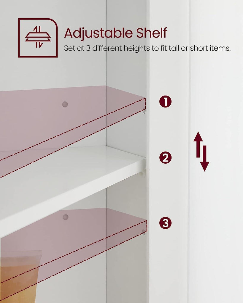 Vasagle Soglio Tall Corner Cabinet with 2 Doors and 4 Adjustable Shelves