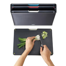Load image into Gallery viewer, Joseph Joseph: Folio Steel 4 Piece Chopping Board Set - Carbon Black