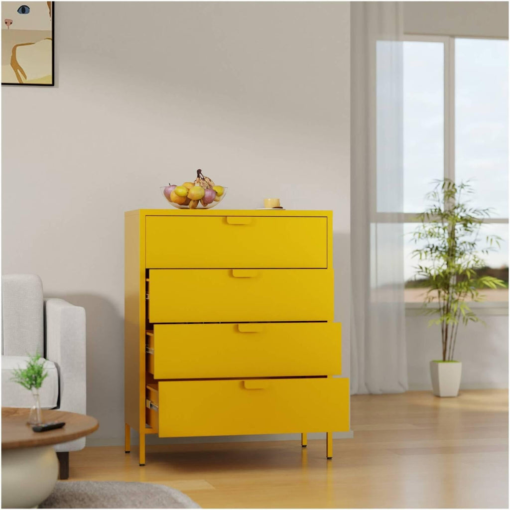 Fraser Country: Milan Metal Storage 4 Drawers - Yellow