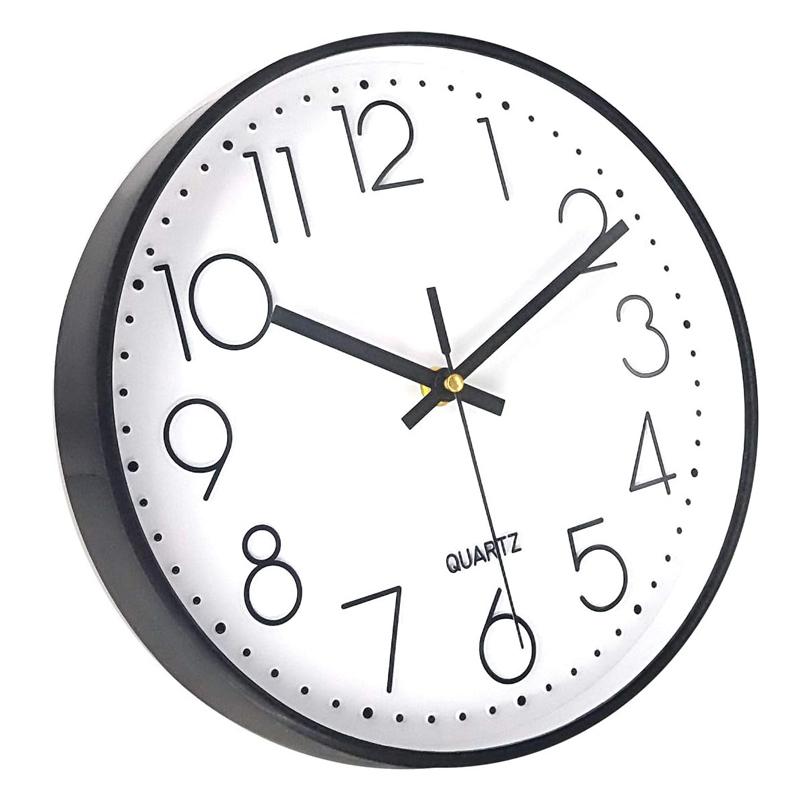 Battery Powered No-Tick Wall Clock - Black