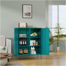 Load image into Gallery viewer, Fraser Country Milan Metal Side Cabinet - Teal