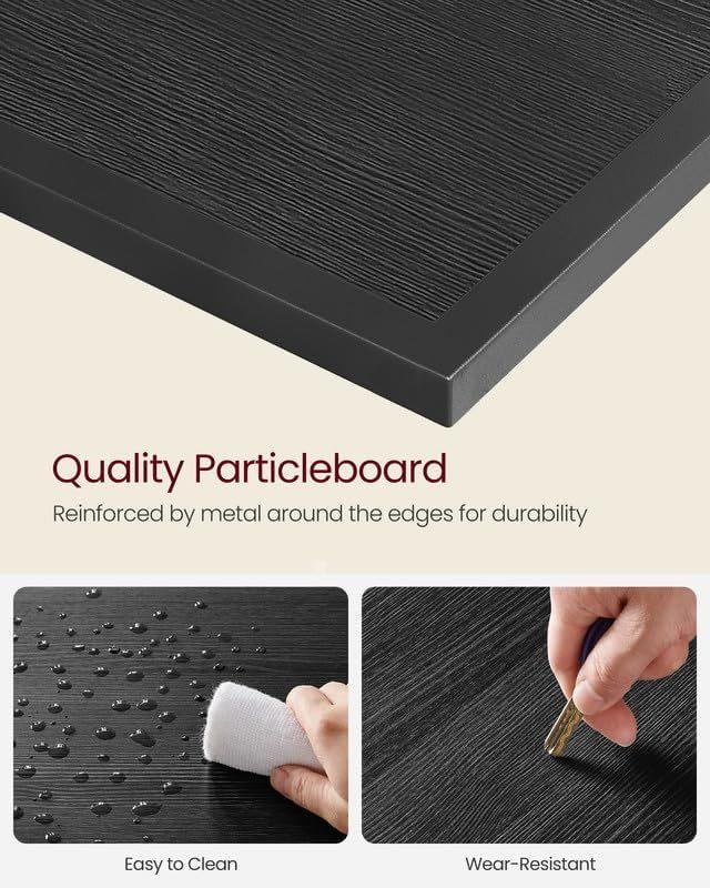 Vasagle 1.8M Large Television Stand With Shelves - Black with Wood Grain