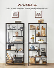 Load image into Gallery viewer, VASAGLE 6-Tier Bookshelf - Rustic Brown