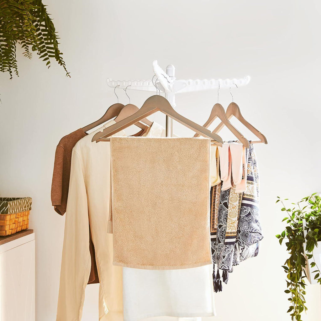 SONGMICS Clothes Drying Rack with 3 Rotatable Arms for Hangers